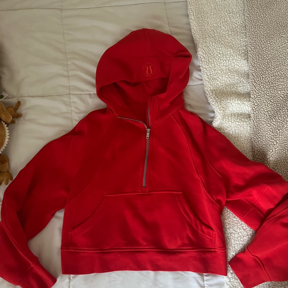 lululemon athletica cropped quarter zip scuba hoodie